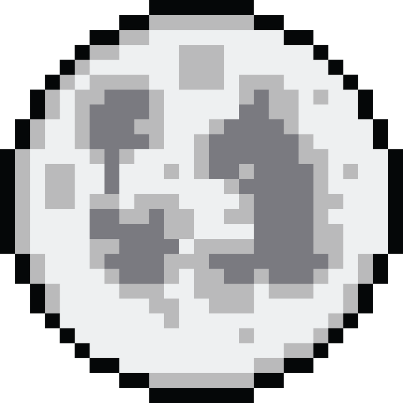 Pixel art cartoon moon icon